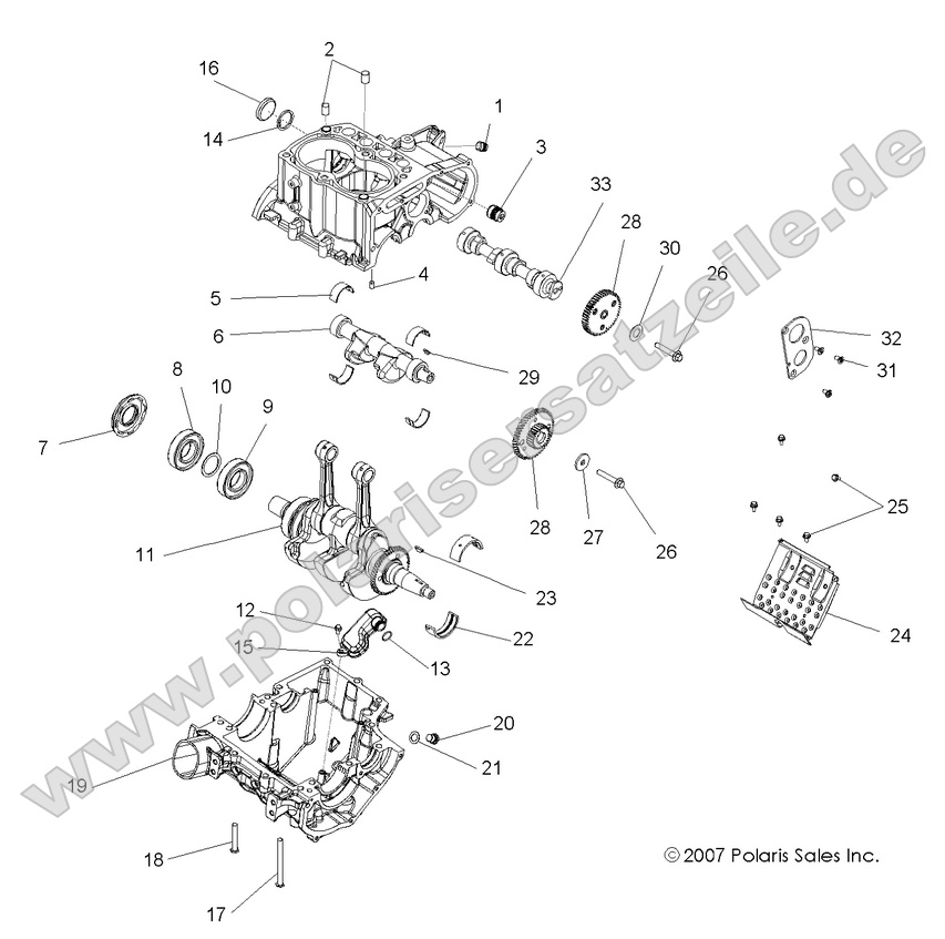 engine crankcase and crankshaft