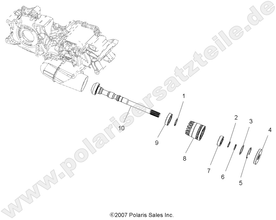 DRIVE TRAIN, MAIN GEARCASE OUTPUT SHAFT