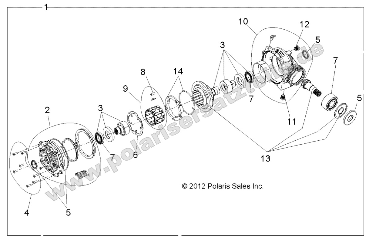 DRIVE TRAIN, FRONT GEARCASE INTERNALS