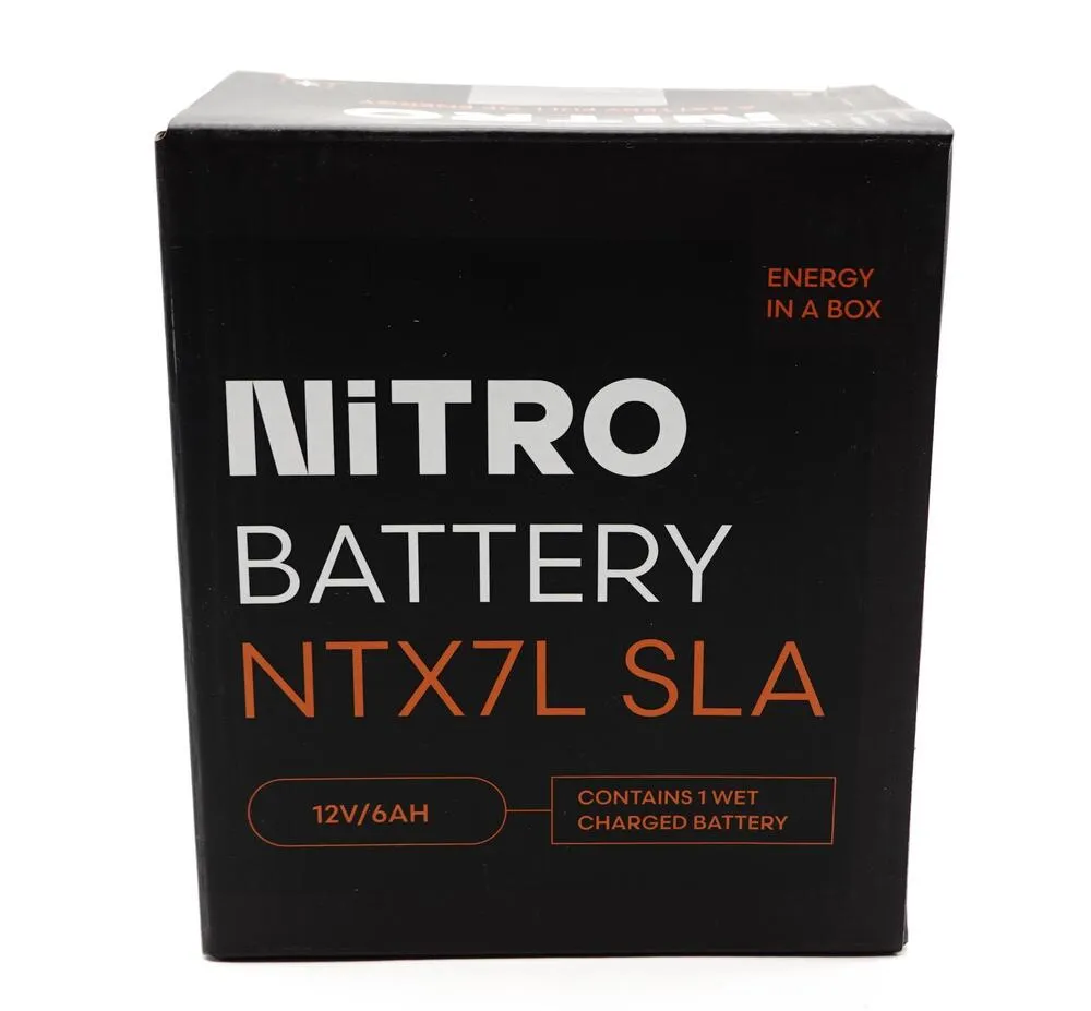 Nitro NTX7L SLA GEL AGM Batterie 12V 6AH - Einbaufertig (YTX7L-BS FTX7L-BS)