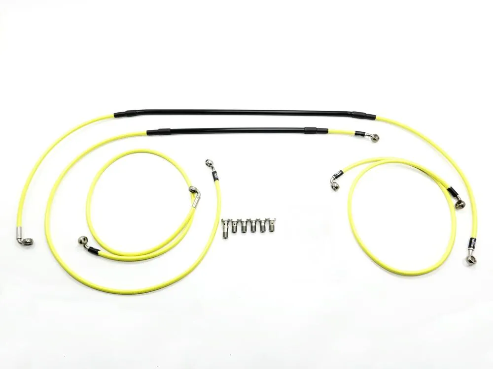 HEL Racing Stahlflex Bremsleitung Set gelb - Fantic XEF 125 / XMF 125 2023-24