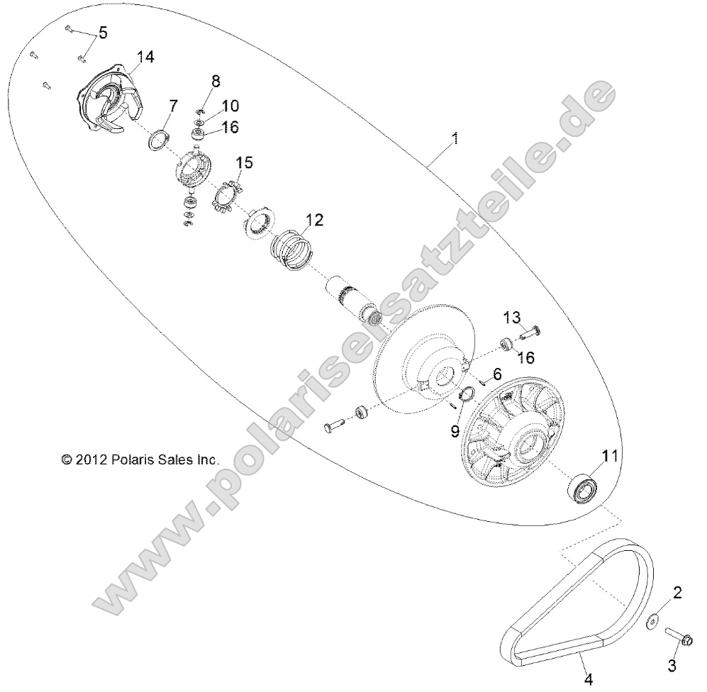 Drive Train, Secondary Clutch (49RGRCLUTCHDVN1323051)