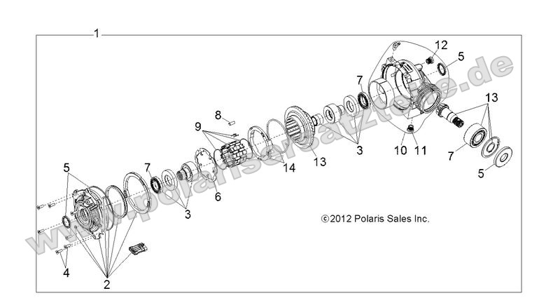 DRIVE TRAIN, FRONT GEARCASE INTERNALS