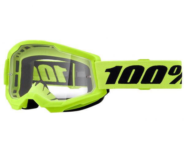 100% Crossbrille Strata 2 - Neon Yellow gelb - klares Glas