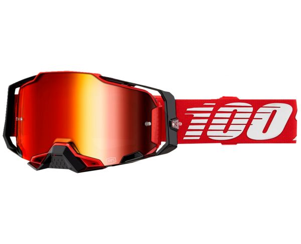 100% Crossbrille Armega - red / rot-schwarz - rot verspiegeltes HD Glas