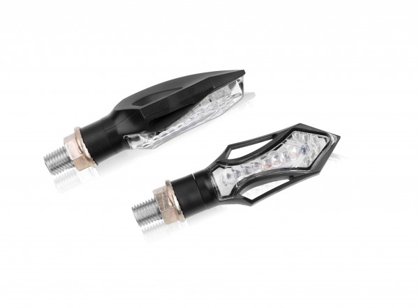 Puig LED Blinker Set House, schwarz, Glas klar, ABE, 70x24 mm