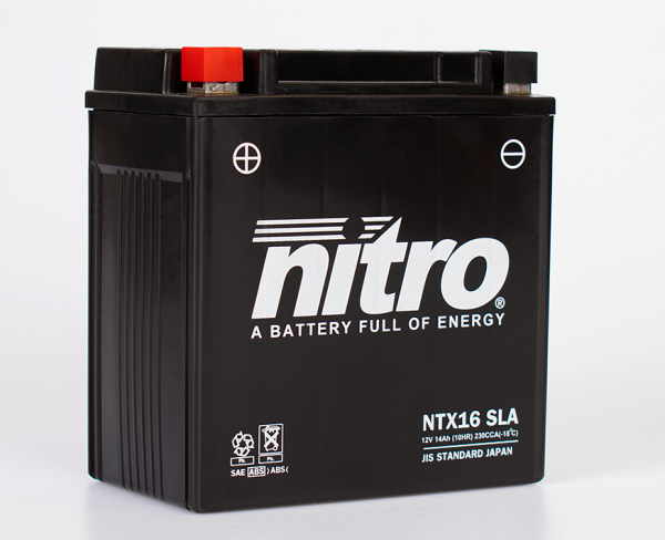 Nitro NTX16 SLA GEL AGM Batterie 12V 14AH - Einbaufertig (YTX16-BS FTX16-BS)