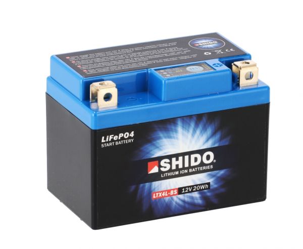 Shido LTX4L-BS Lithium Ionen Batterie 12V LiFePO4 (YTX4L-BS YT4L-BS YTC4L-BS)