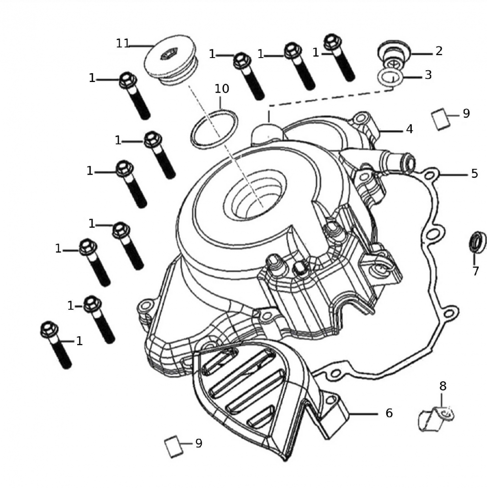 Motordeckel links