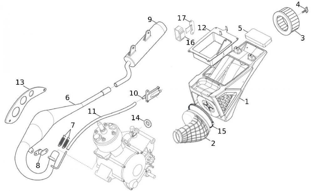 Auspuff - Luftfilterkasten