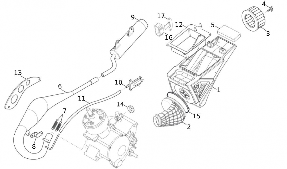 Auspuff - Luftfilterkasten